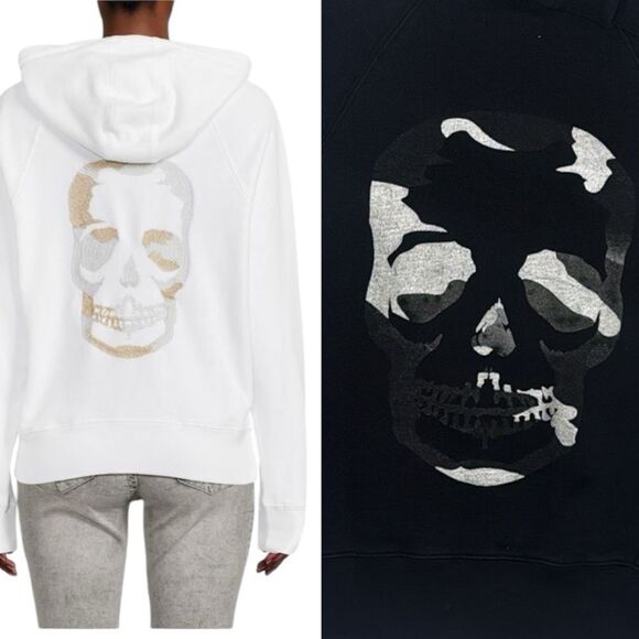 ZADIG & VOLTAIRE Black CLIPPER CAMO Hoodie Small - Picture 1 of 13